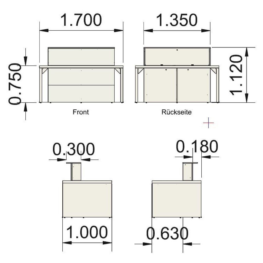 Empfangstheke Verona, weiß – Bild 5