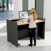 Empfangstheke Marino, Breite 166 cm, Akustik Front Eiche, Anthrazit – Bild 3