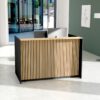 Empfangstheke Marino, Breite 166 cm, Akustik Front Eiche, Anthrazit