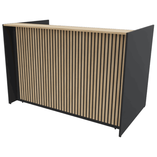 Empfangstheke Marino, Breite 166 cm, Akustik Front Eiche, Anthrazit – Bild 4