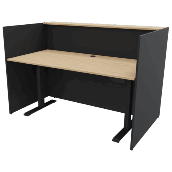 Empfangstheke Marino, Breite 166 cm, Akustik Front Eiche, Anthrazit – Bild 5