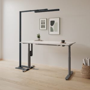 Intelligente LED-Stehleuchte im Premium-Design – blendfrei, energieeffizient & sensor­gesteuert – Graphit oder Weiß