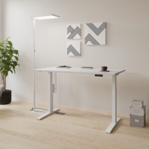 LED Stehleuchte Basic – Büroleuchte mit Direkt- & Indirektlicht, 10.400 lm, 4000 K, Graphit oder Weiss