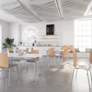 Akustik Baffeln Sinus Welle 150x100 cm – Schallschutzklasse C, schwer entflammbar B1, grau-meliert oder weiß