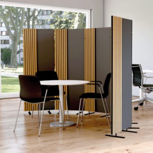 Trennwand Oxford - Raumteiler mit Schallschutz - Höhe 165 cm, Breite 60 oder 80 cm, Anthrazit - Eiche Dekor